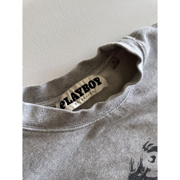 Playboy By PacSun Men's Crewneck Logo Sweatshirt Gray Small Sweater - Picture 2 of 8
